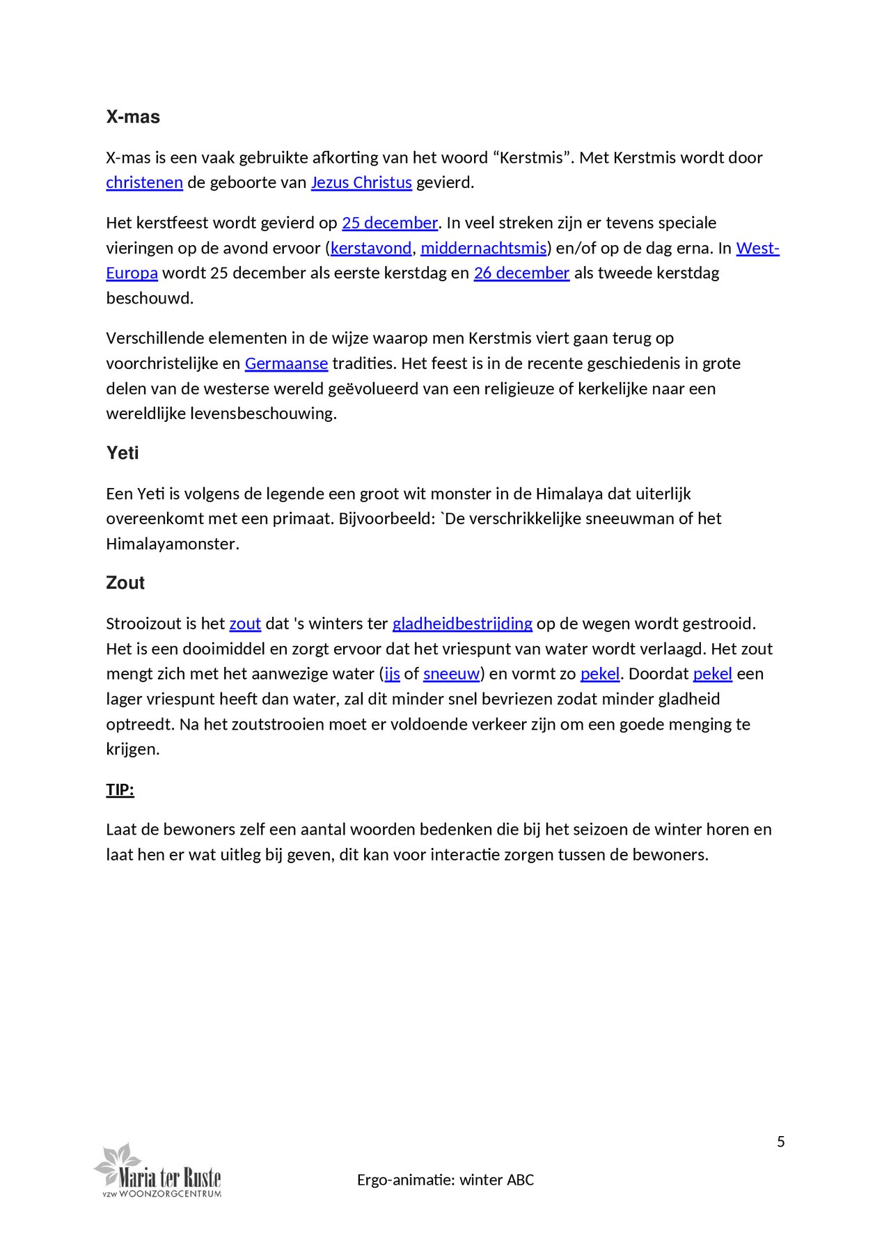 Preview van Winter ABC.doc