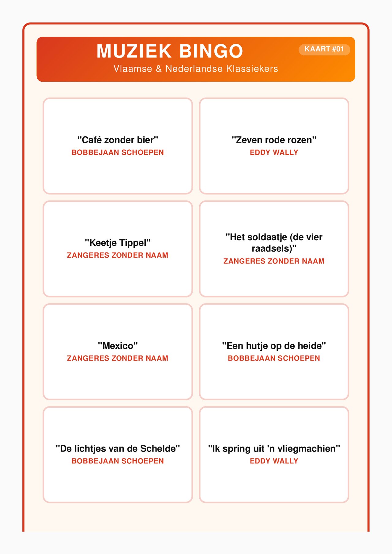Preview van Muziek Bingo - Vlaamse & Nederlandse Klassiekers.pdf