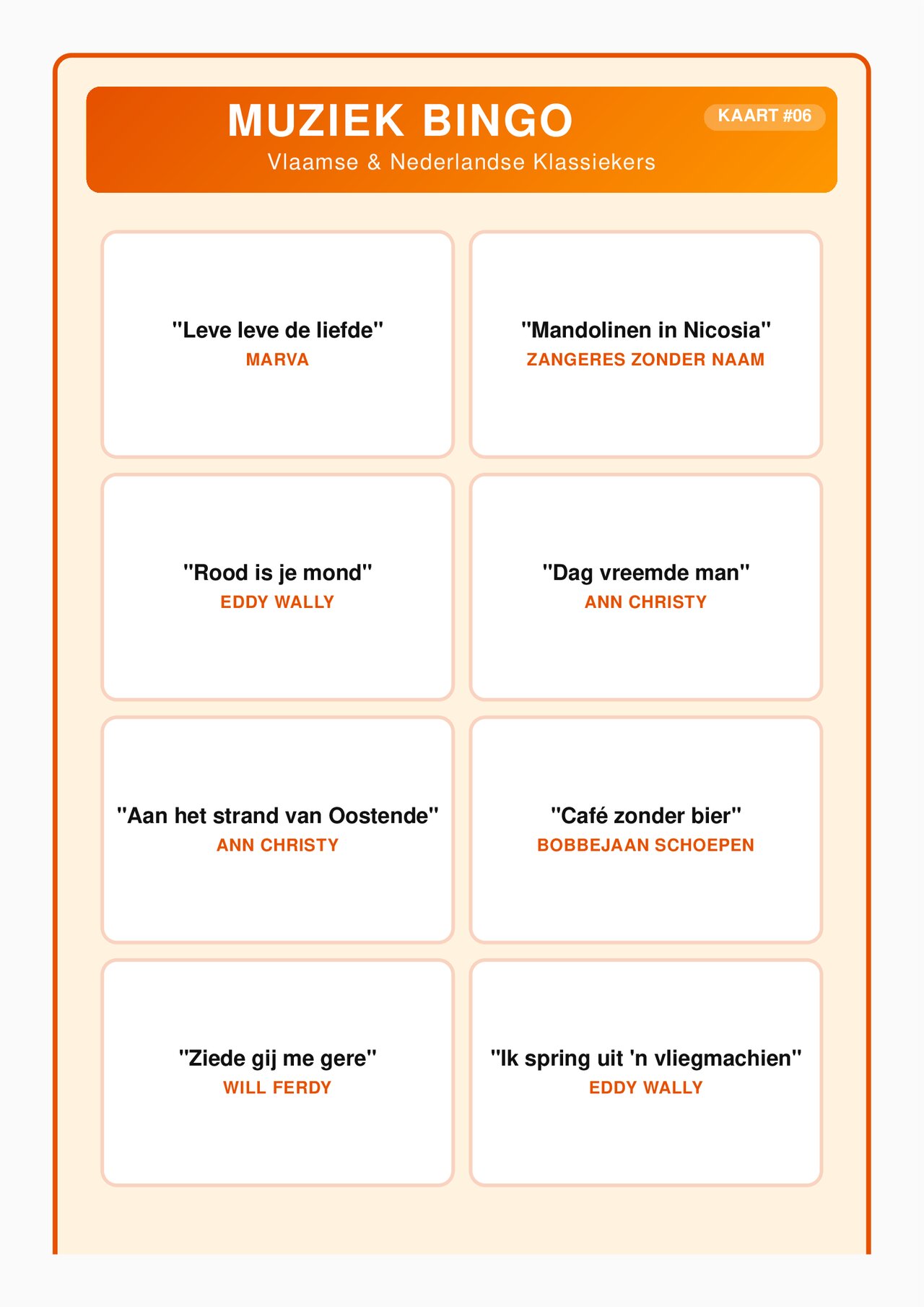 Preview van Muziek Bingo - Vlaamse & Nederlandse Klassiekers.pdf