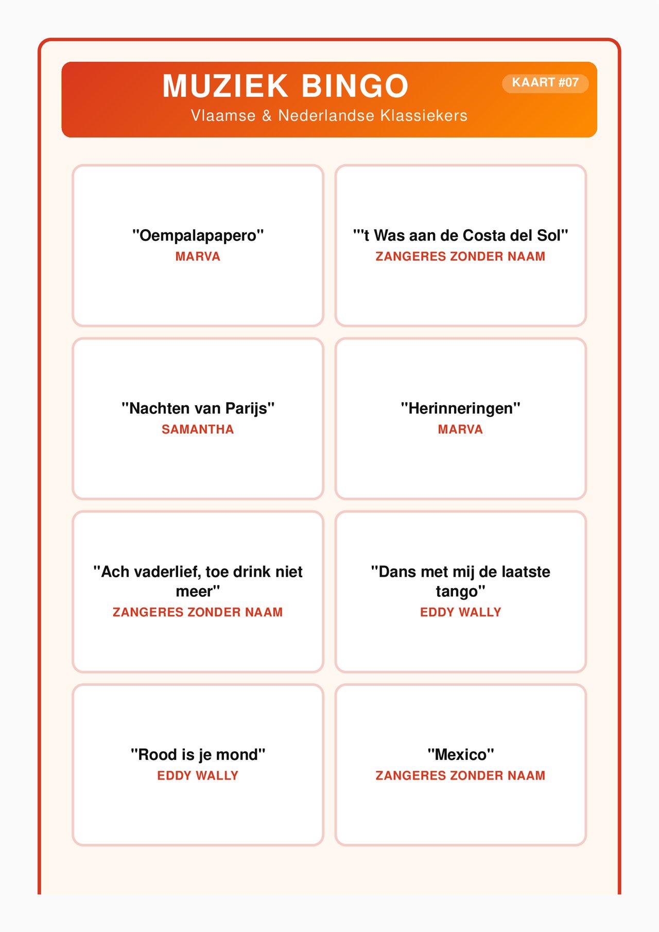 Preview van Muziek Bingo - Vlaamse & Nederlandse Klassiekers.pdf