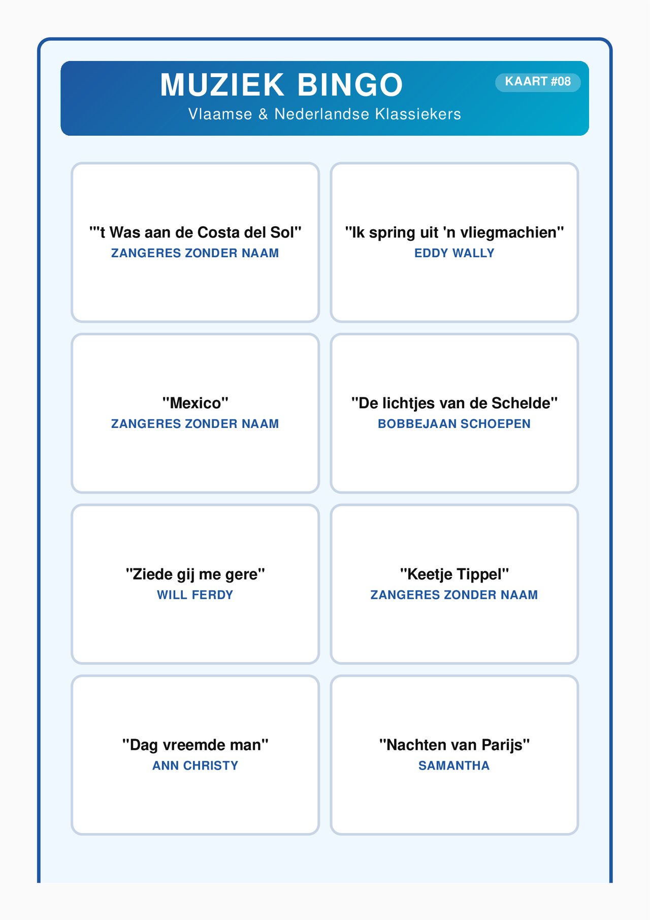 Preview van Muziek Bingo - Vlaamse & Nederlandse Klassiekers.pdf
