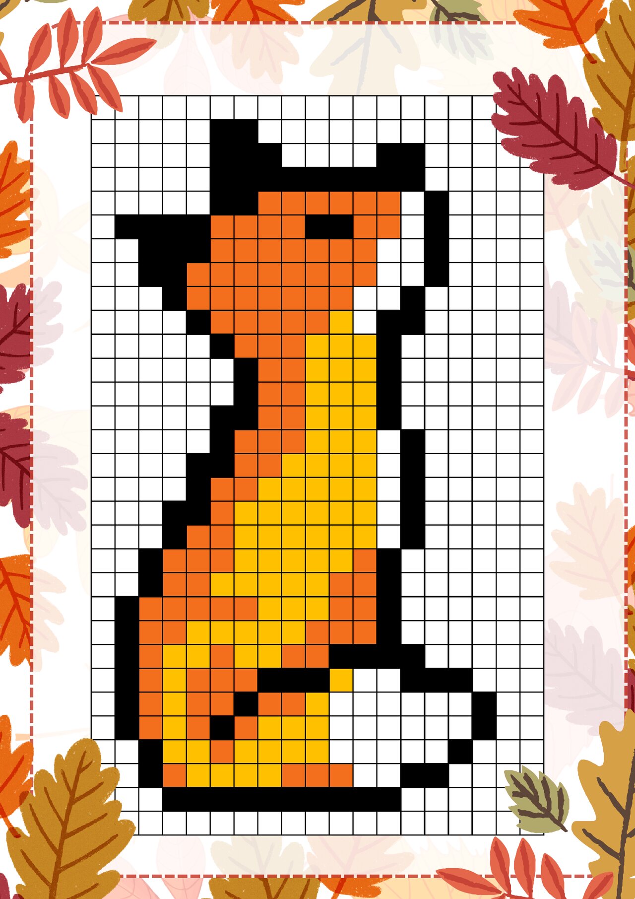 Preview van Kleuren op nummer (pixel art) - herfst.pdf