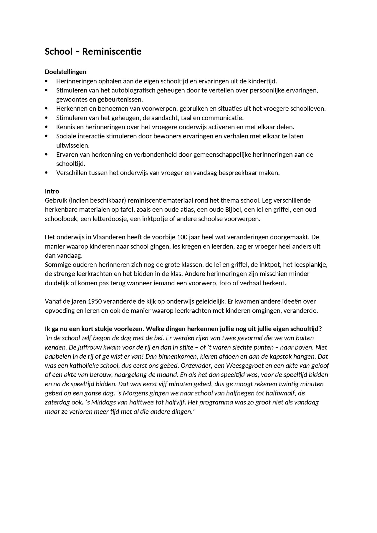 Preview van School – Reminiscentie.docx