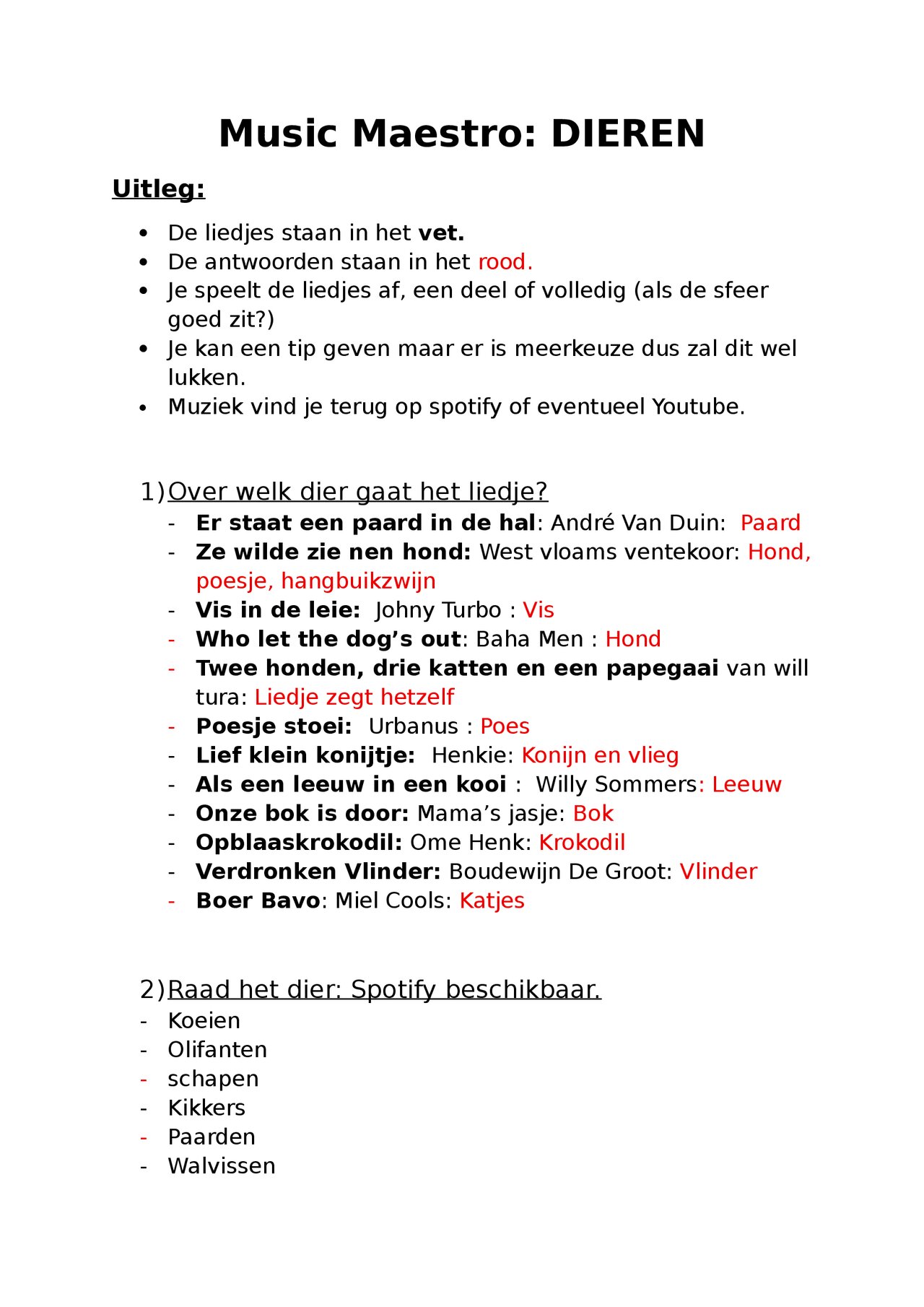 Preview van RAAD DE PLAAT 4 DIEREN in muziek.docx