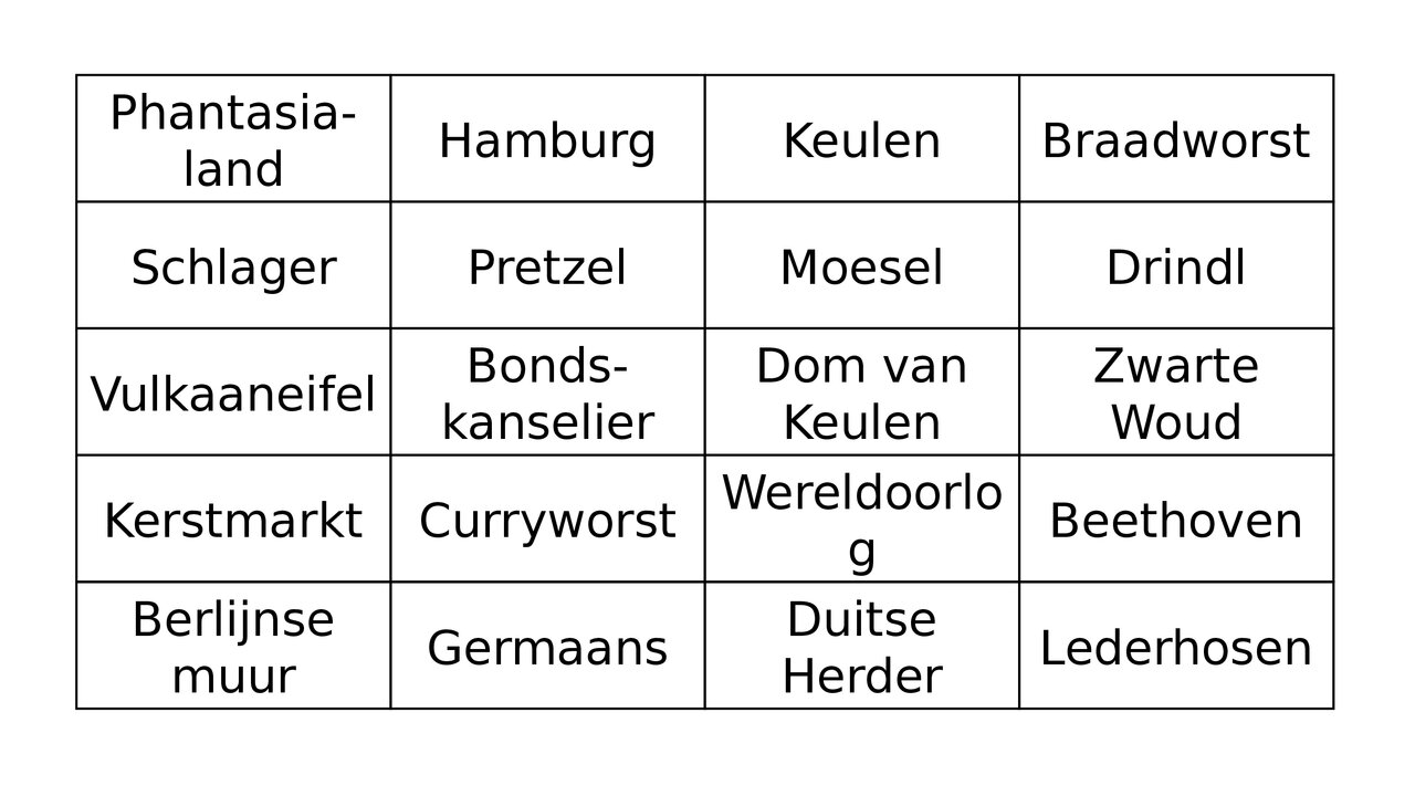 Preview van Duitse Bingo.pptx