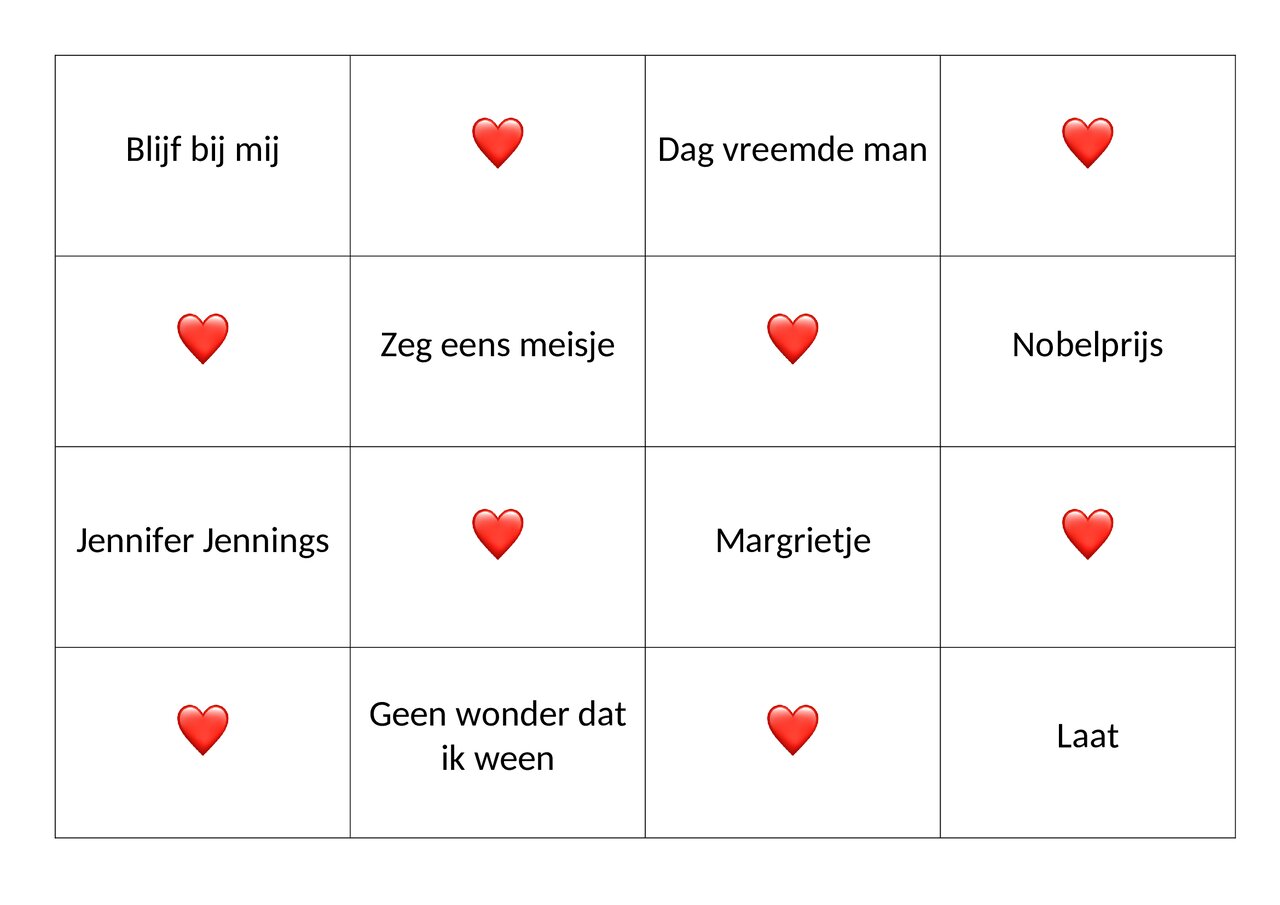 Preview van Muziekbingo_valentijn.docx