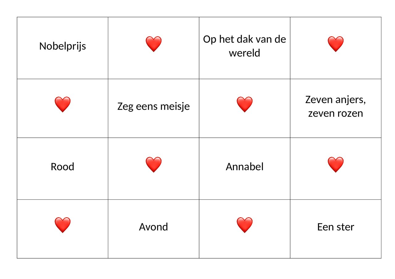 Preview van Muziekbingo_valentijn.docx