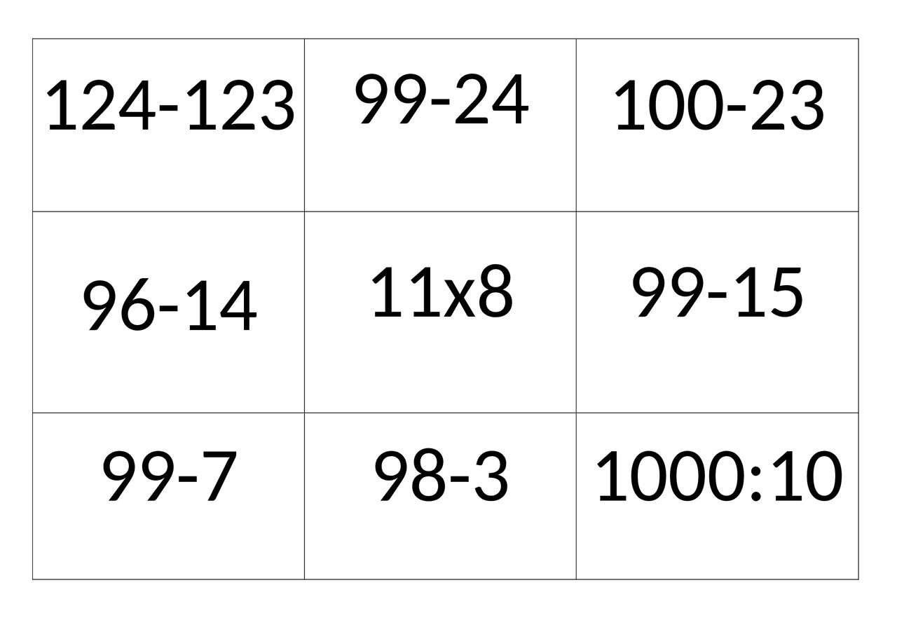 Preview van rekenbingo-opdrachtkaartjes.docx