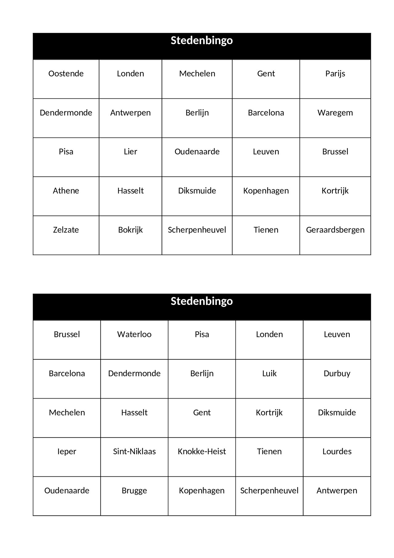 Preview van Stedenbingo---Bingobladeren.docx